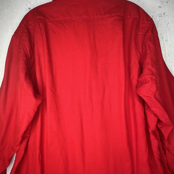 Vintage Pendleton Red Virgin Wool Button-Up Long Sleeve Shirt | Tagged Sz: XL - Picture 9 of 11